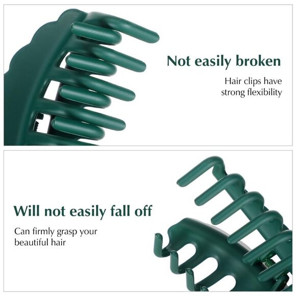 Large Plastic Hair Claw Clips 6 Pack Non-Slip Durable for Thick Fine Long Hair